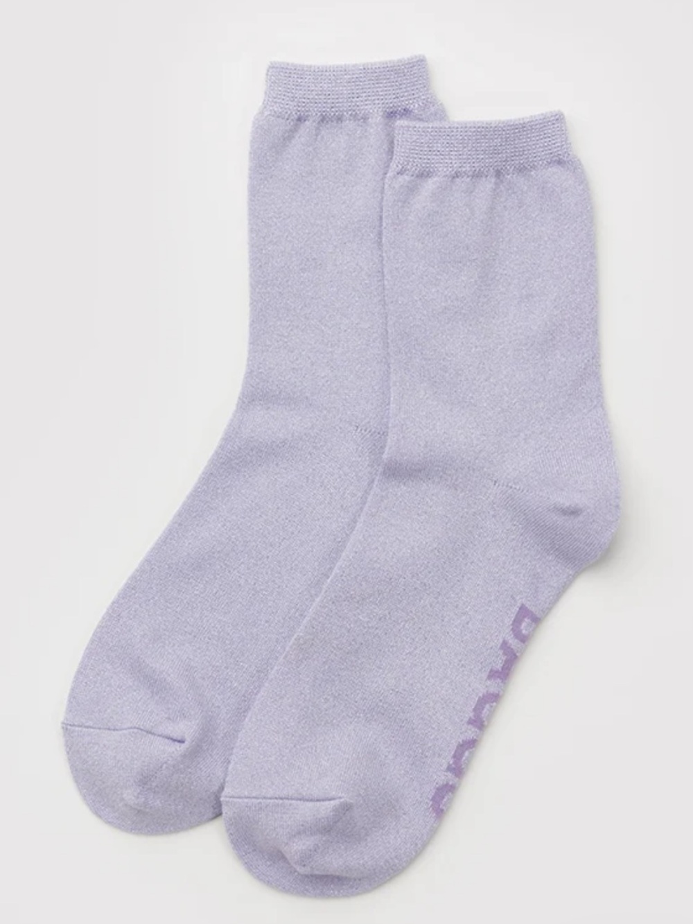 BAGGU Crew Socks In Lilac Metallic